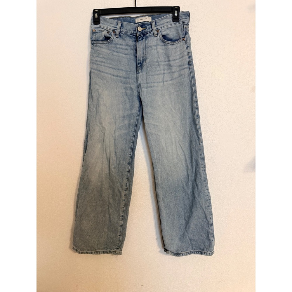 PacSun Extreme Baggy Jeans Mens 29x30 Light Wash Blue Wide Leg Distressed Denim